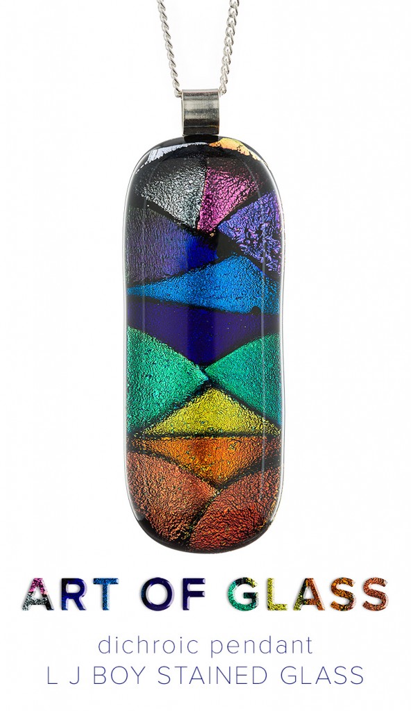 Photograph of a dicroic glass pendant